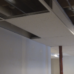 Picture of partially finished basic suspended ceiling drop