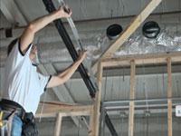 Installing drywall Suspension Grid