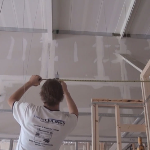 Building a drywall suspended ceiling grid system