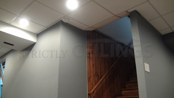 Stairwell Ceiling Slopes Showroom Pictures Of Basement